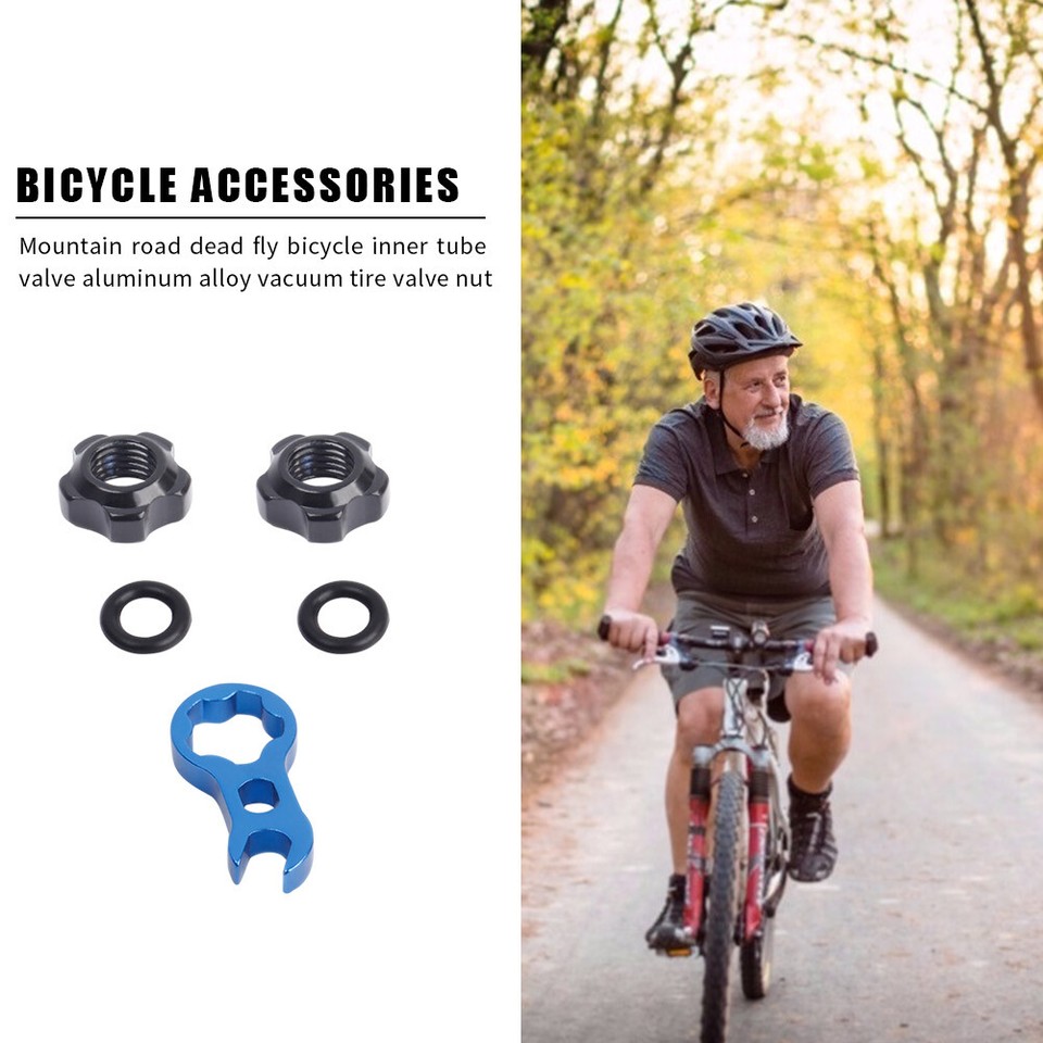 2pcs Bicycle Presta Valve Nut with Installation Wrench Washer MTB