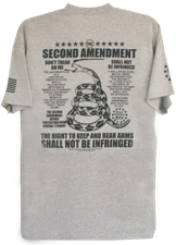 Second Amendment Militia Gadsden Flag Right To Bear Arms T-Shirt Liberty Freedom