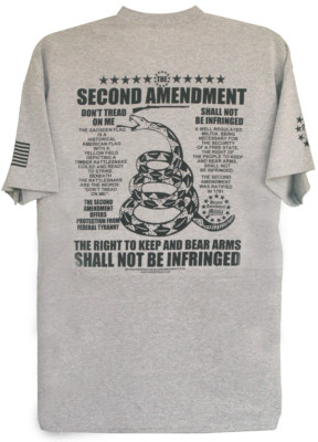Second Amendment Militia Gadsden Flag Right To Bear Arms T-Shirt Liberty Freedom
