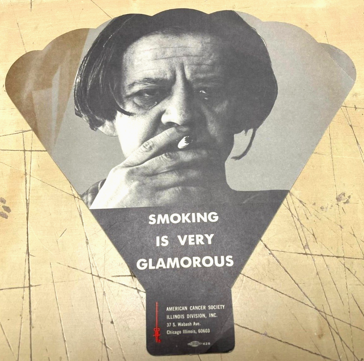 Vintage Original Smoking is Very Glamorous American Cancer Society Paper  Fan Ad