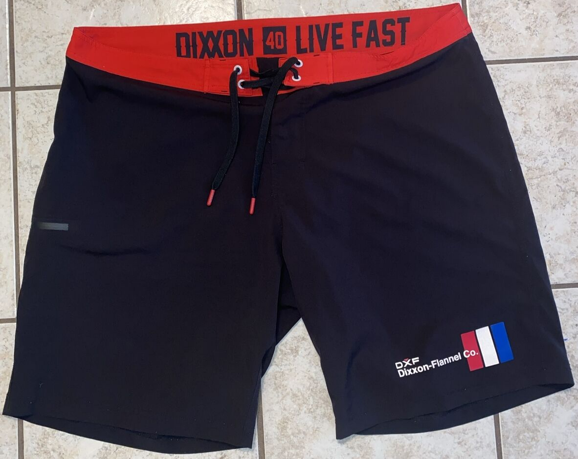 DIXXON Flannel Co Board shorts Trunks Black Red Size 40 Surf Live