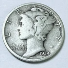 1934 Mercury Dime 90% Silver FINE CONDITION #10388