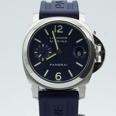 PANERAI LUMINOR MARINA PAM00048 HERREN UHR STAHL AUTOMATIK 40MM TOP ZUSTAND BLAU