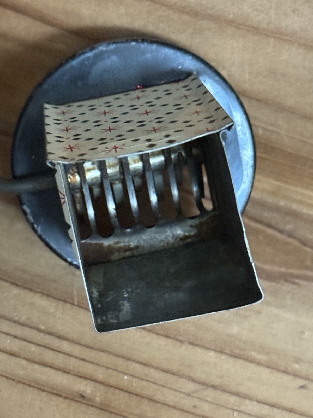 Vintage Androck #49 Nut Grinder Chopper Glass Jar Starburst Red Made In USA