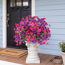 Artificial Flowers for Outdoors 12 Bundles Realistic Faux Plants UV Resistant Fa