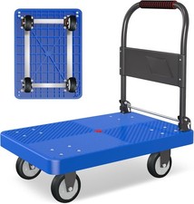 Platform Truck, 880lbs Capacity Heavy-Duty Foldable Hand Cart w/ 360° Swivel Wh