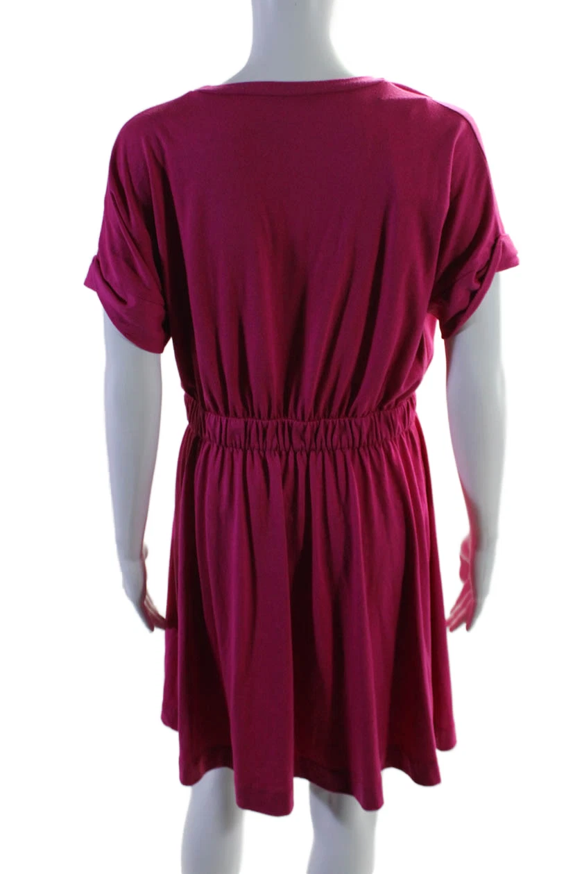 Abito donna Kate Spade New York rosa caldo elastico in vita manica corta tubino taglia M