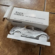NIB! 1930 Ford Model A See's Candies Roadster Coin Bank In Box