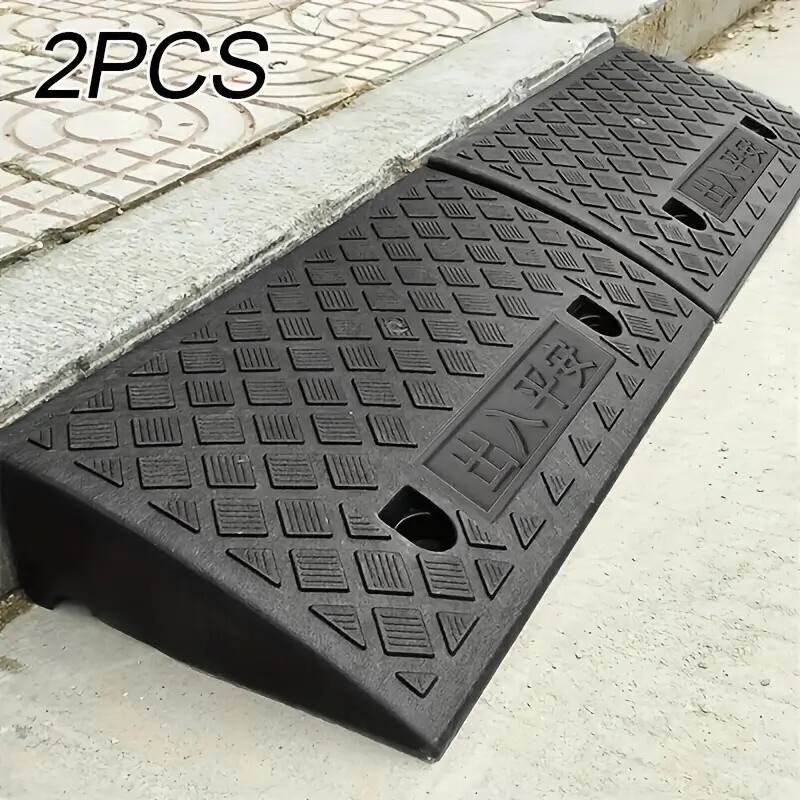 2 Pack Driveway Ramp Heavy Duty Vehicle Curb Rubber Threshold Ramp Professional