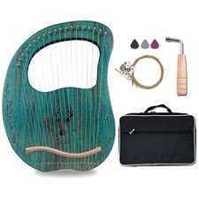 Handcrafted Mahogany Lyra Harp with 19 Metal Strings