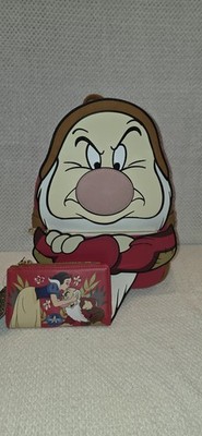 Loungefly Disney Snow White Grumpy Cosplay Mini Backpack & Wallet Set - Rare NWT