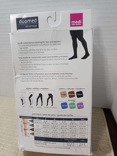 Duomed Advantage Damen Kompressionsstrümpfe beige Overknee groß offener Karton - Bild 3 von 5