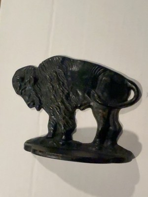 Antique Cast Iron Buffalo Bison Bookend Western Americana Vintage Single