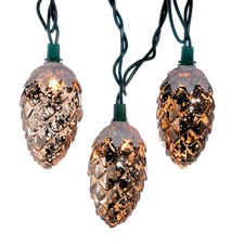 Kurt Adler 9' UL 10L Mercury Pinecone Light Set UL4296