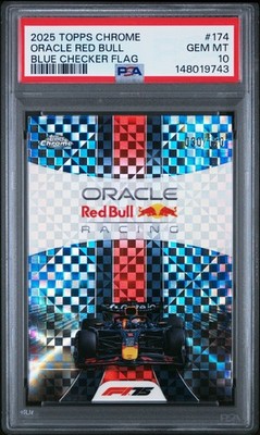 PSA 10 2025 Topps Chrome F1 Oracle RED BULL Racing Blue Checker #/150 Verstappen