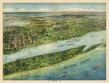 Historic Panoramic View - West Palm Beach Florida - Pleuthner 1905 - Vintage Historic Panoramic View - West Palm Beach Florida - Pleuthner 1905 - Vintage