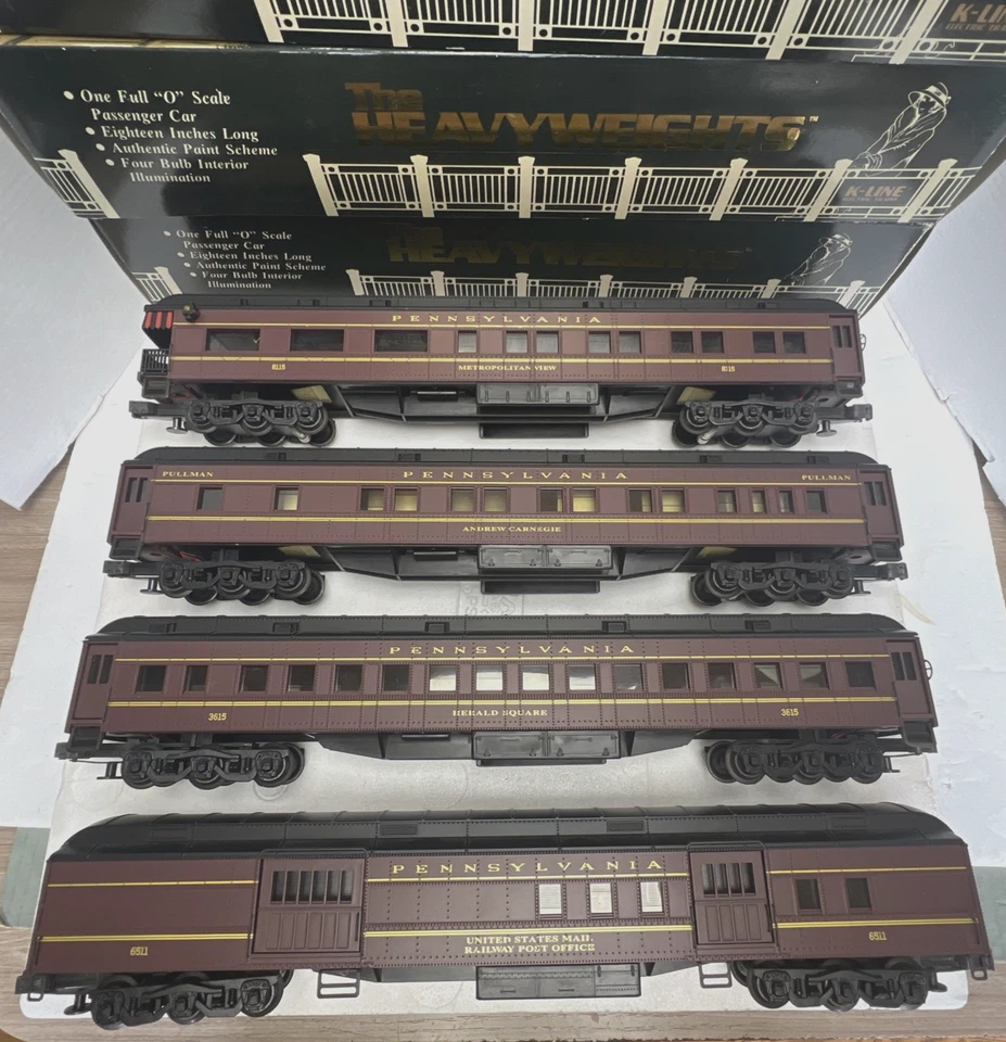 K-LINE O-GAUGE K-44802 PENNSYLVANIA RAILROAD 18" HEAVYWEIGHT 4-CAR PASSENGER SET - Image 2 of 4