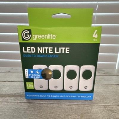 Greenlite LED Night Light 4 Pack Bright White Dusk-to-Dawn Sensor Plug-In Indoor