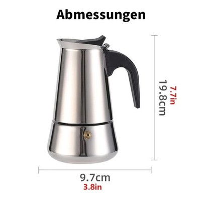 Edelstahl Espressokocher Espresso Maker Espressokanne Kaffeekanne 6/12 Tassen