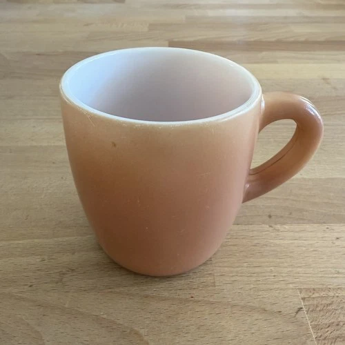 Vintage Tan Beige Anchor Hocking Fire King Milk Glass Coffee Tea Cup Mug