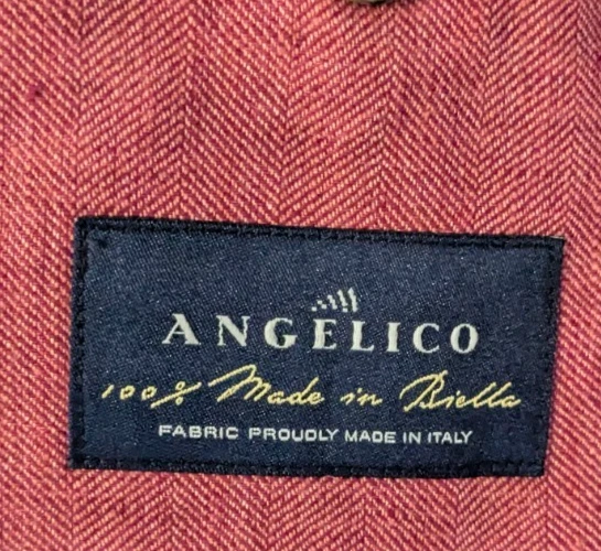 Blazer Brooks Brothers Regent Fit Rojo Italiano Lino Hecho en Jordan Angelico 44R Foto 3 de 4
