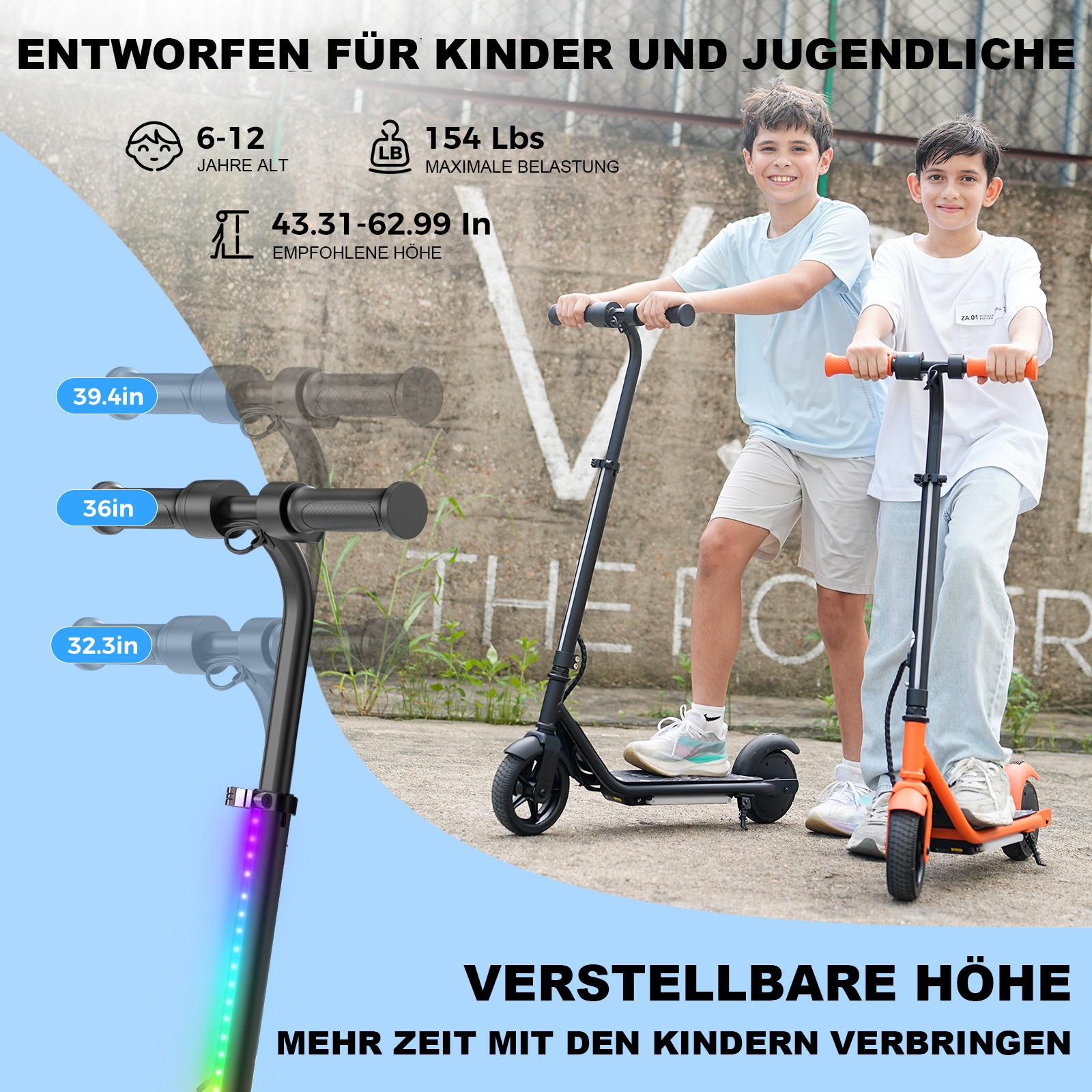 Monopattino Elettrico 16km/h Per Bambini Monopattino Elettrico Bambini da 6 Anni E Scooter foto 4