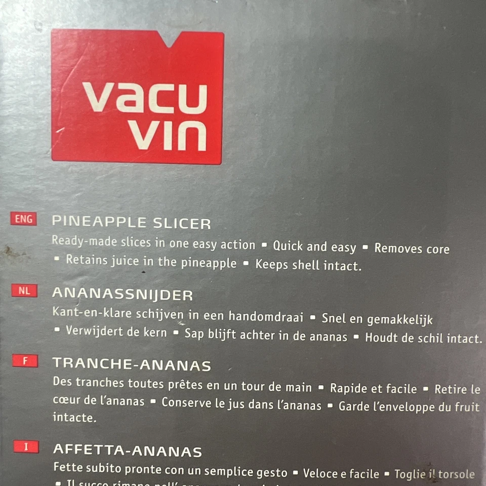 Juego de Cortadora de Piña Vacu Vin Deluxe, Acero Inoxidable Usado Una Vez Cocina Bar Tiki Foto 2 de 4