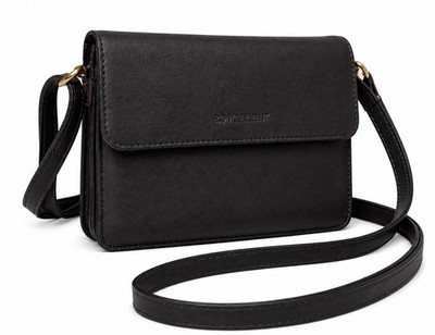 Rowallan Of Scotland Umhängetasche klein Leder schwarz 3-teilig Essentials 2794