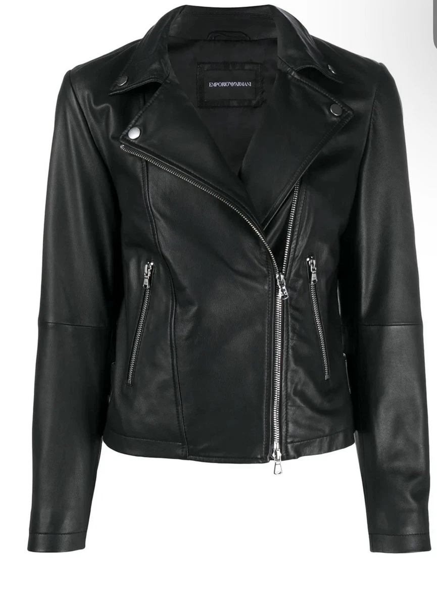 Emporio Armani Leather Outer Shell Coats, Jackets & Vests for