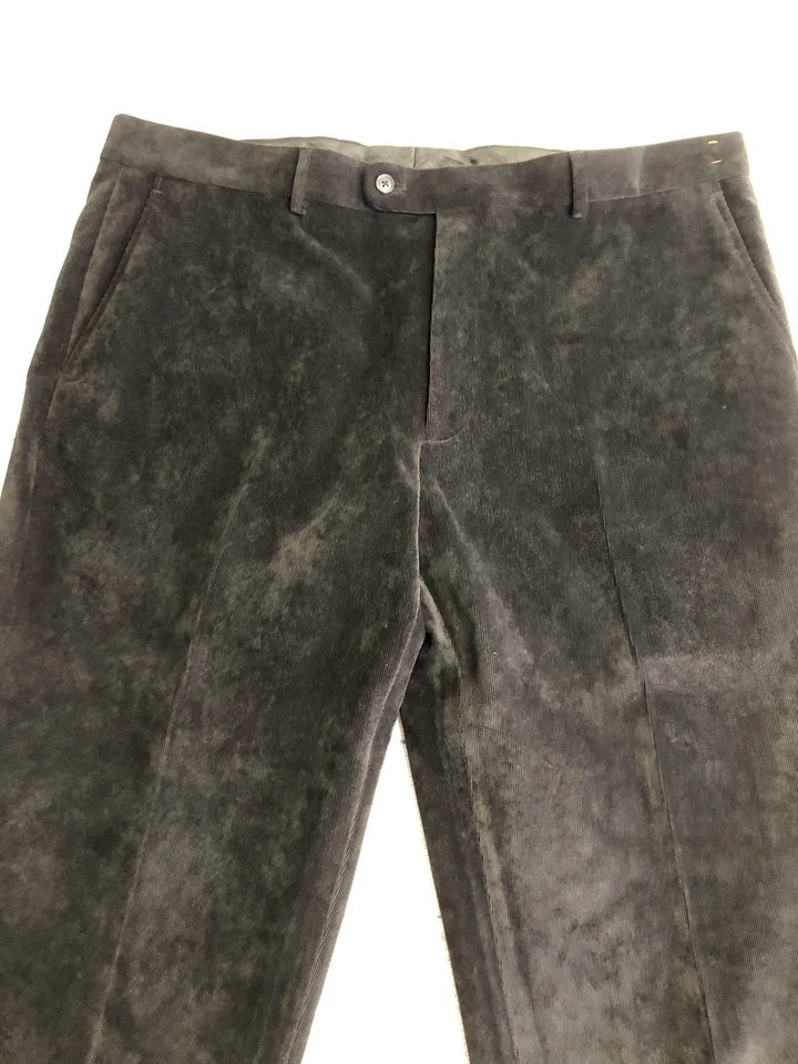 Pantalones de pana Joseph & Feiss para hombre 42 gris carbón frente plano pantalones elásticos Foto 2 de 4