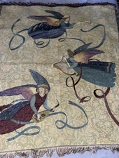 Angel Blanket Tapestry Couch Throw Medium 58”x 48” Mohawk Home Christmas