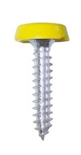 Image of Yellow - Number Plate Plastic Top Screw - Pack Of 2