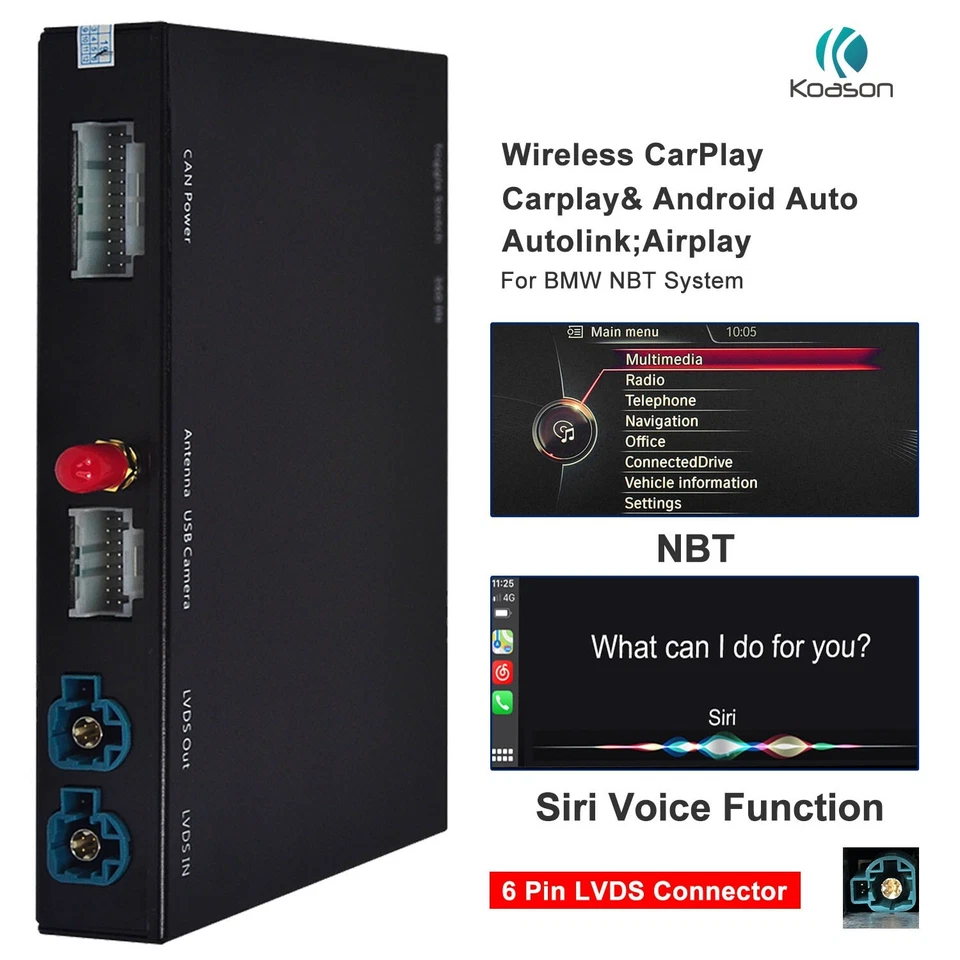 Kabelloses Carplay Android Auto Nachrüstsatz für BMW 3er F30 F32 F33 F34 F36 NBT - Bild 4 von 4