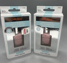Lot Of 2 Sally Hansen Repair + Rescue Insta-Smooth Ridge Filler, 13.3mL  .44oz
