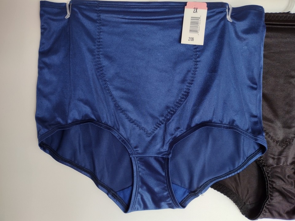 CUPID 2 Pair Light Control BRIEF Panties High Rise BEIGE BLACK Size 2X