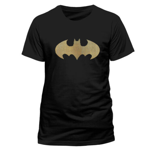Batman Chauve-Souris Logo Tricolore Points T-Shirt Noir Mixte - Héros Bd - Zdjęcie 1 z 1