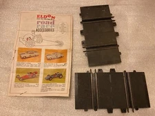 Vintage Eldon Slot Car Road Race Accessories Booklet & 2 Short Track Pcs 