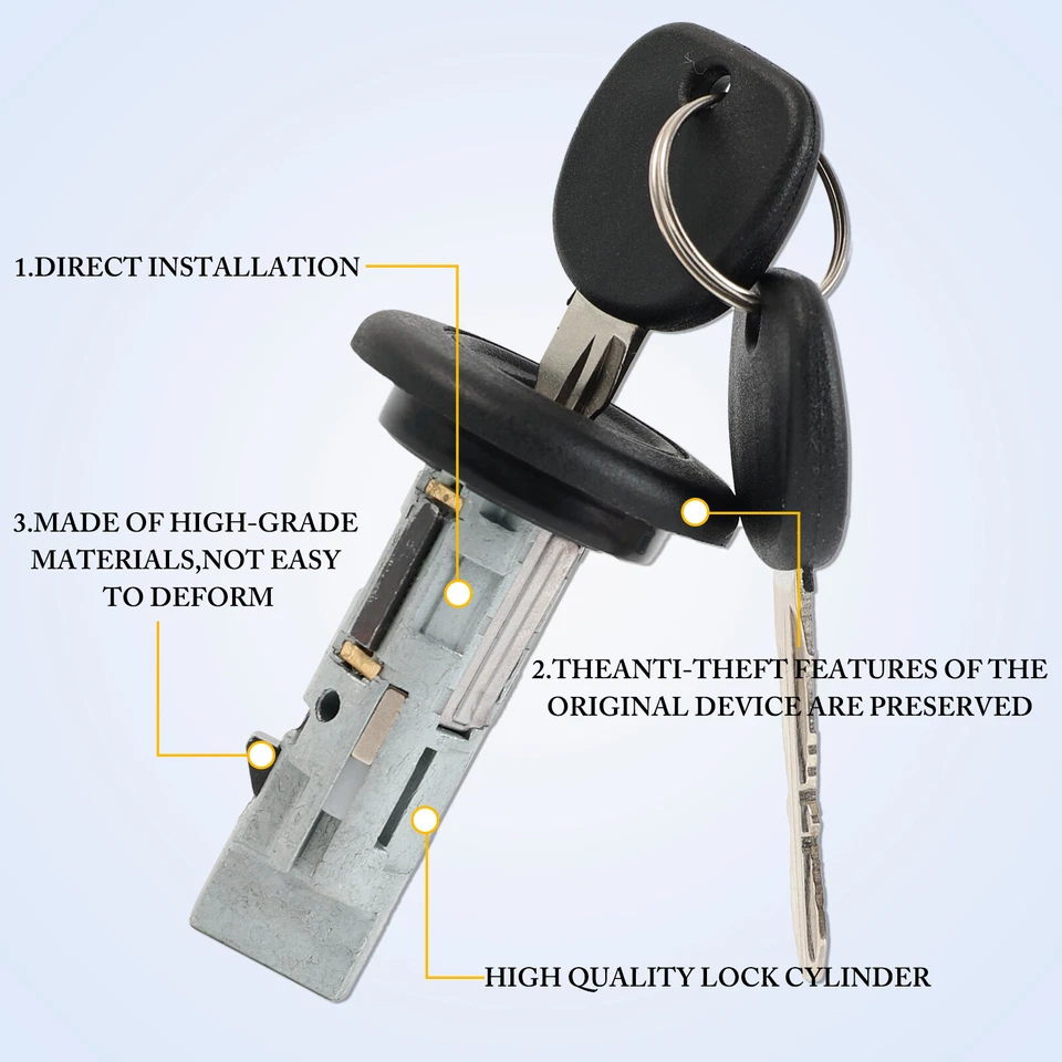 Car Ignition Lock Cylinder For Chevy S10 Pickup Yukon Suburban GMC H2 Silverado - Image 2 of 4