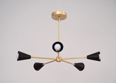 5 Lichter Kegel Stil Roh Messing Kronleuchter Leuchte