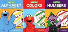123 Sesame Street Kindergarten Educational Workbooks - Numbers, Colors, Alphabet