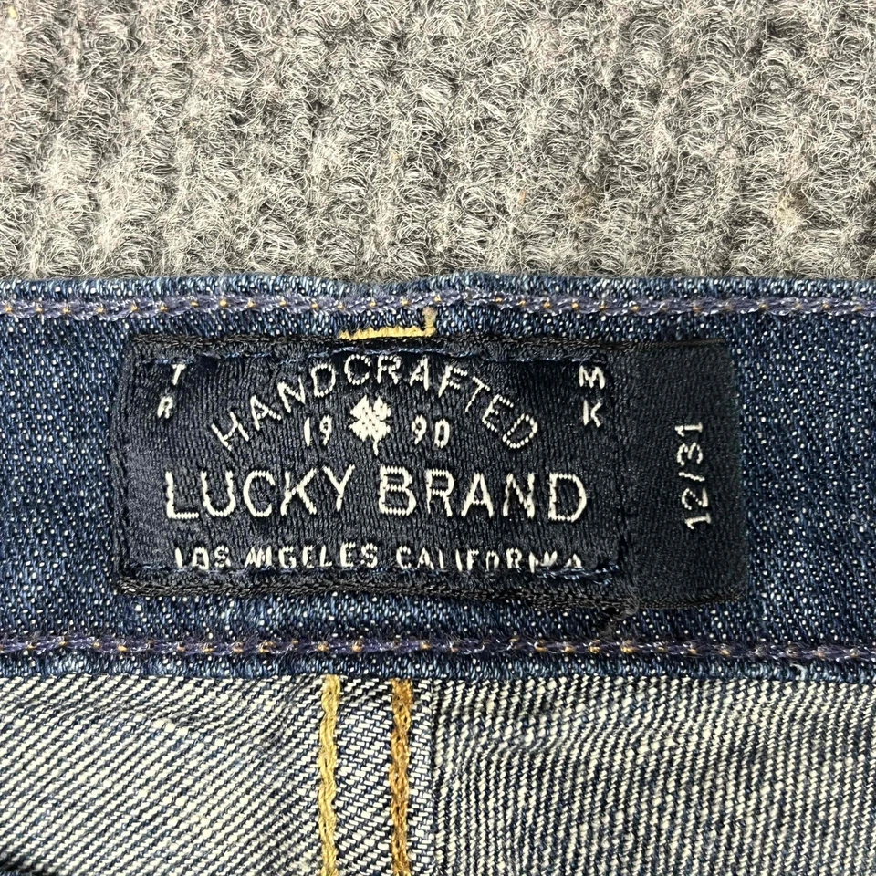 Pantalones de mezclilla Lucky Brand para mujer 12/31 azul dulce corto tiro medio 34x27 pierna recta Foto 2 de 4