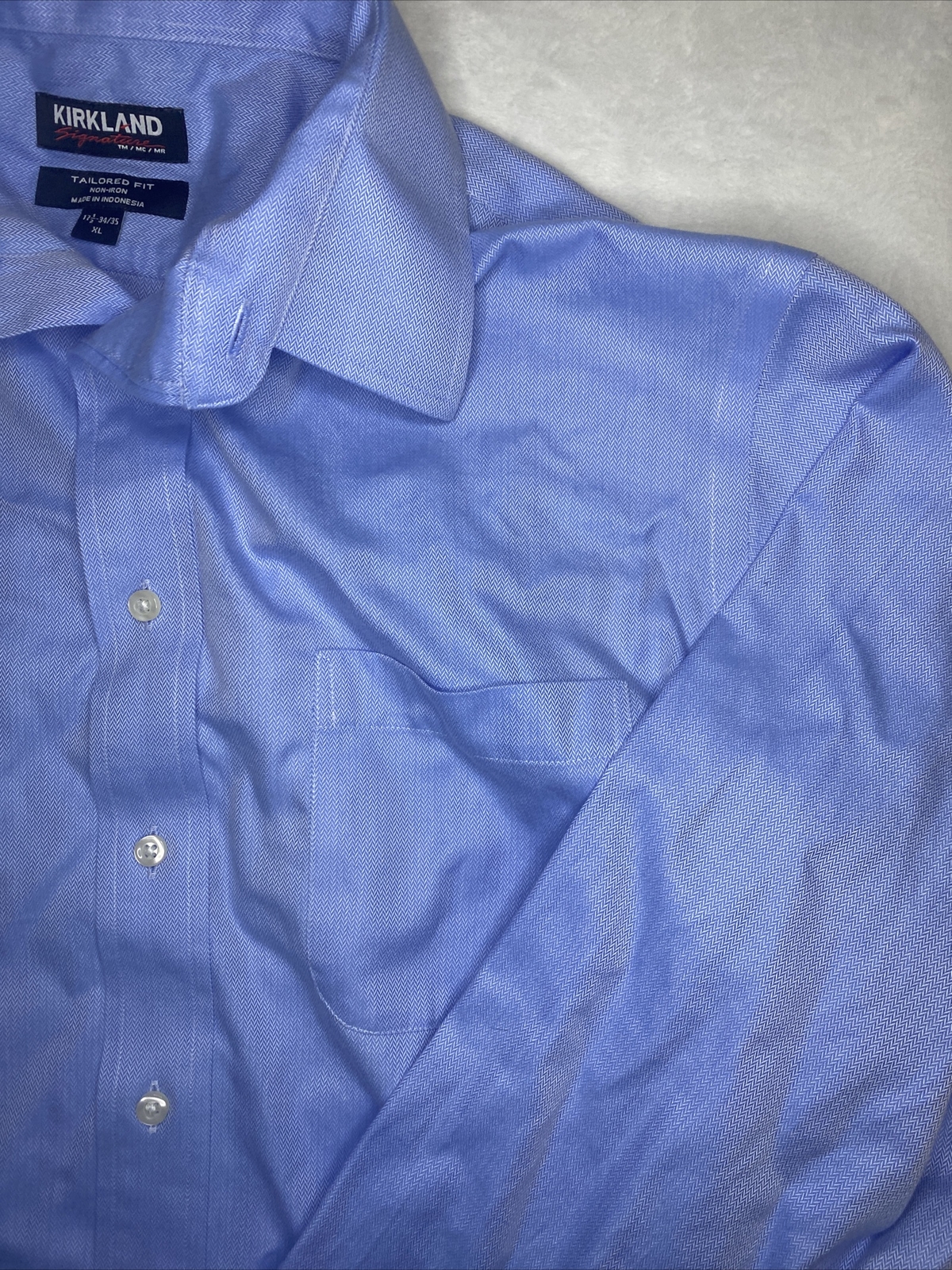 Kirkland Signature XL 17 Button Down Mens Dress Shirt… Gem