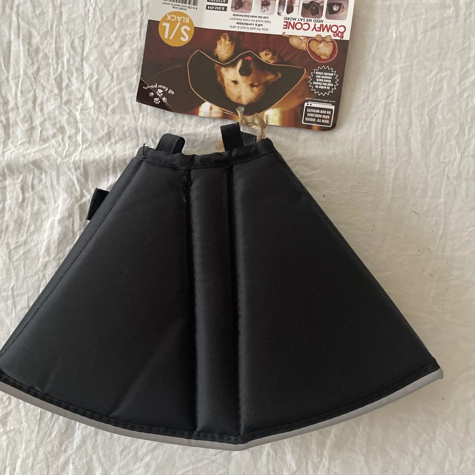 All Four Paws Cómodo Cono Largo E-Collar para Perros y Gatos, Negro, Pequeño/Largo Nuevo con Etiquetas Foto 2 de 3