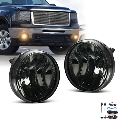 Fog Lights Assembly for 2007-2013 GMC Sierra 1500 Replacement Smoke Lens