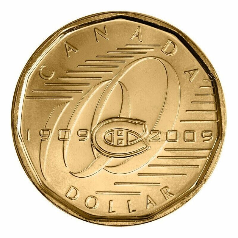 Canada 2009 Montreal Canadiens BU UNC Uncirculated Loonie!!