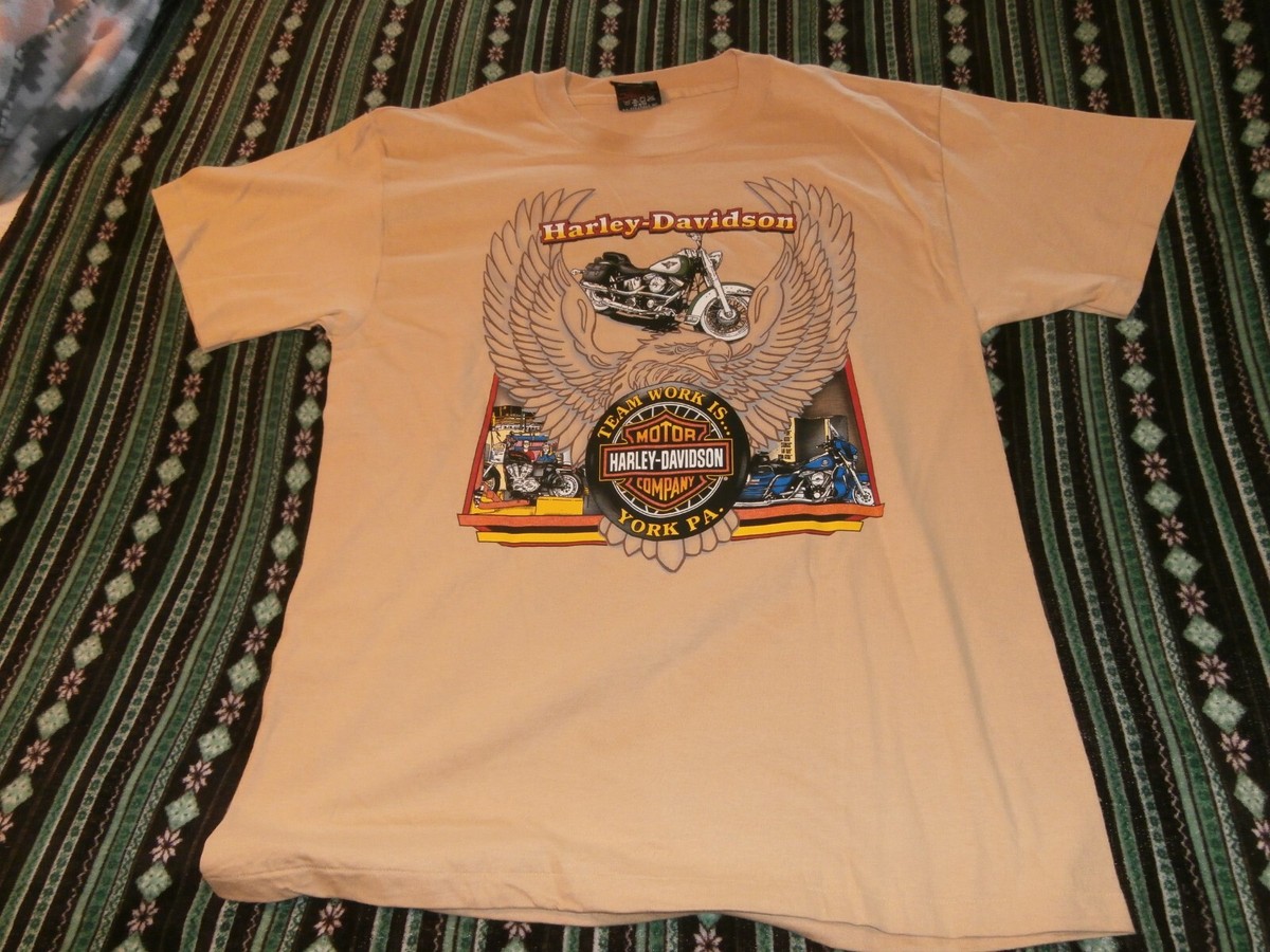 Harley Davidson Motorcycle T Shirt York PA 1995 Open House size L 
