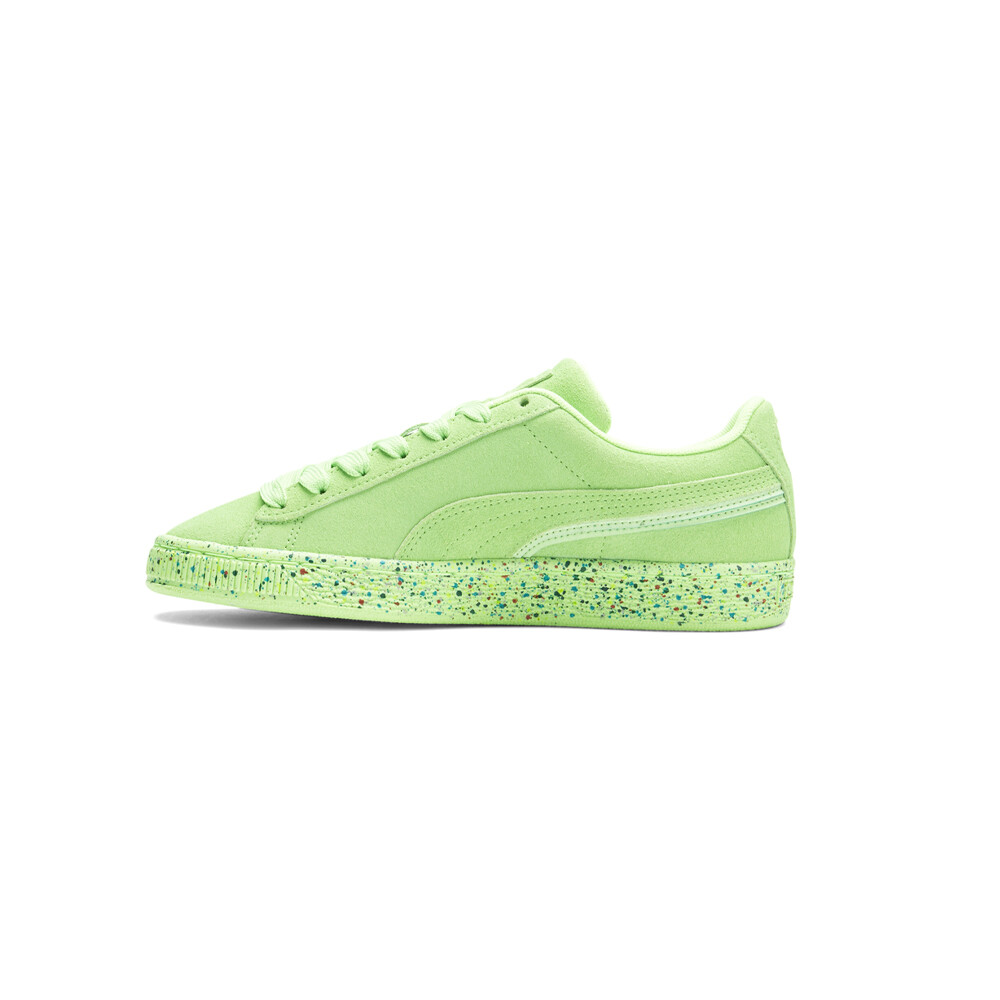 PUMA Suede Mono Triplex Neon Lace Up Youth Boys Green