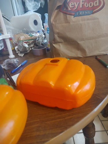 Lot Of 2 Vintage Jack-o'-lantern Blow Mold Light Bulb Covers Pre Owned - Picture 10 of 11