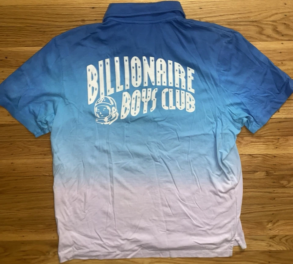 Billionaire Boys Club Azul/Rosa Ombré Manga Corta Polo BBC Casco Logo Foto 2 de 3