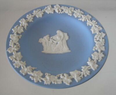 Wedgewood England Jasperware Muses Small Trinket Plate Dish Tray 4 3/8''